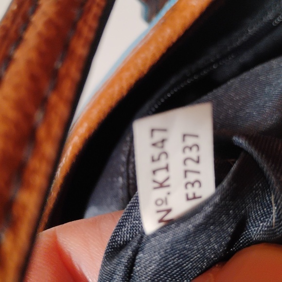 Coach Light Blue Tote with Brown Leather Trim - Picture 10 of 10